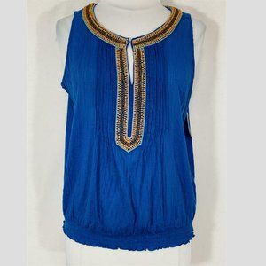 ST. JOHN'S BAY Keyhole Beaded Summer blouse sz M